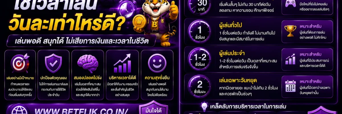 Betflik888 ใช้เวลาเล่นวันละเท่าไหร่ดี